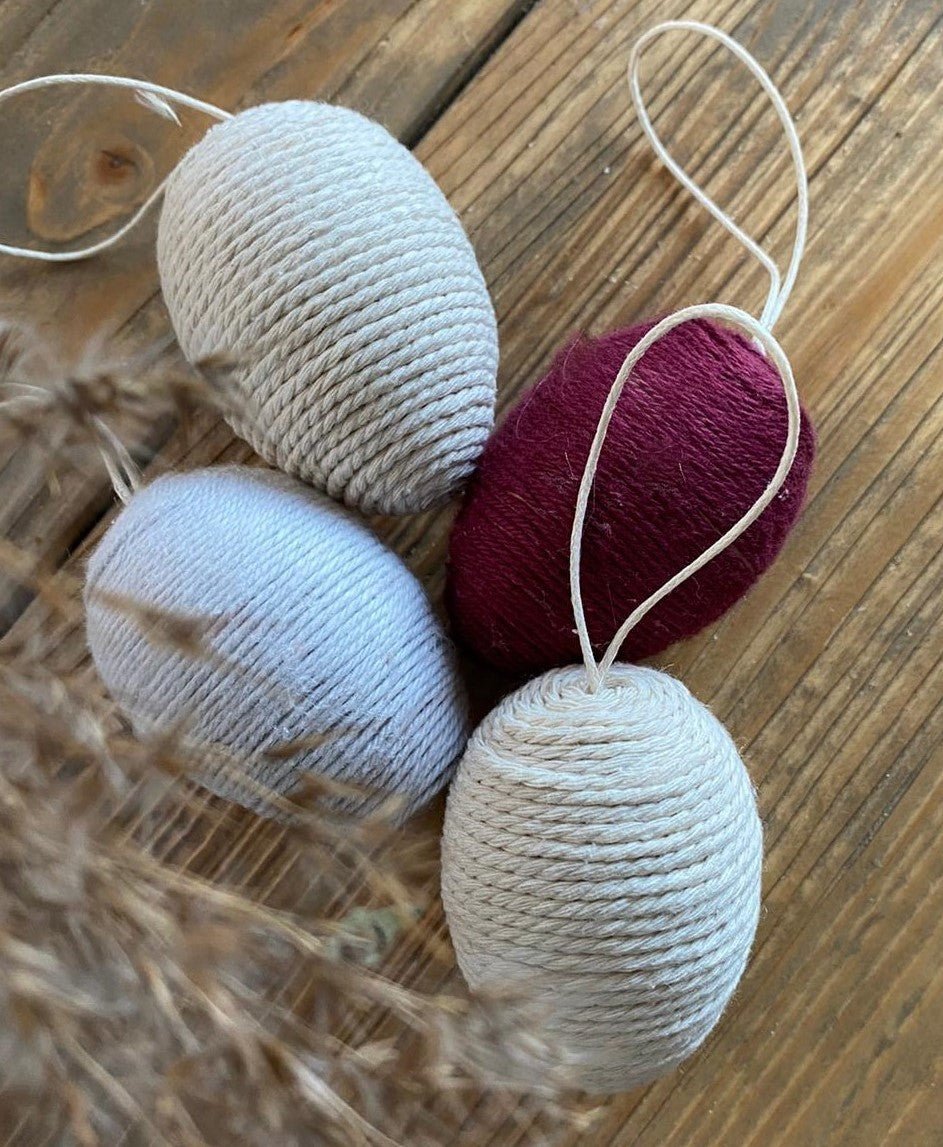 Ostereier mit Garn umwickeln - Lizasliving