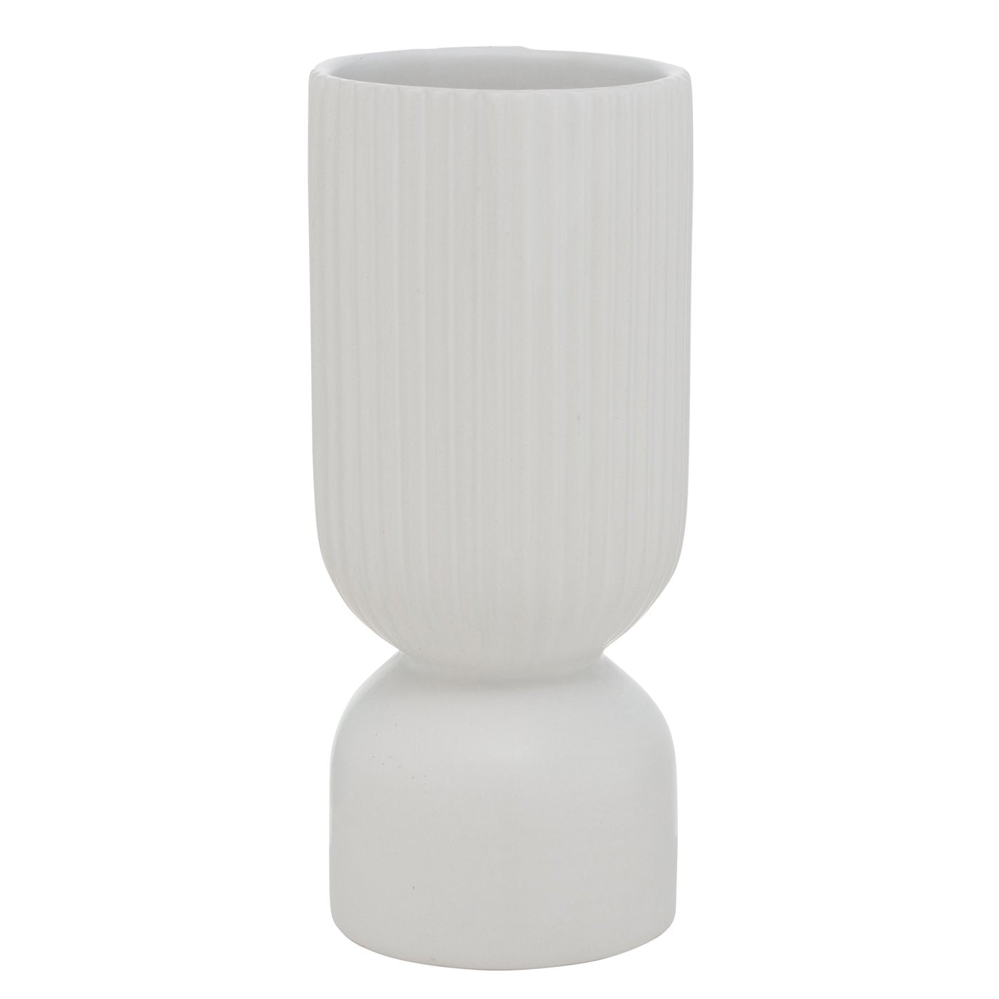 Vase Gino Fuß glatt | weiß