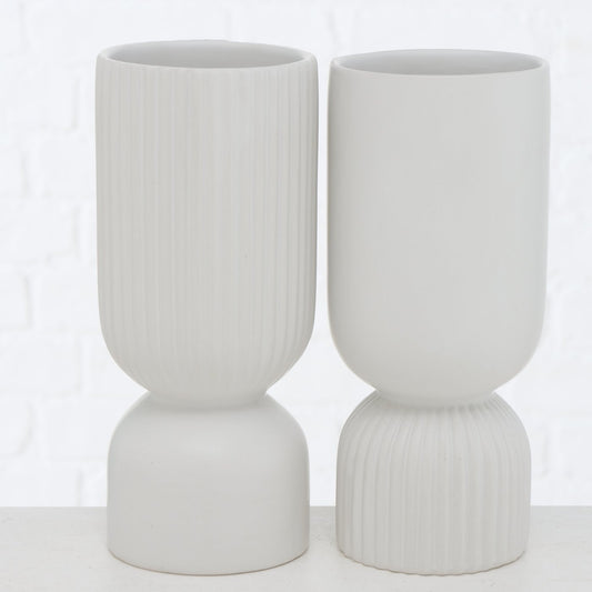 Vase Gino Fuß glatt | weiß