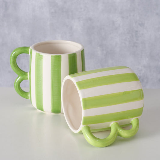 Becher Bolero | grün weiß gestreift