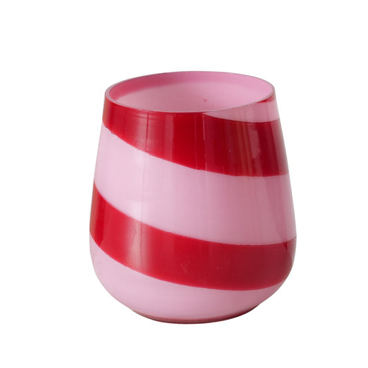 Windlicht Tisano | rot rosa gestreift