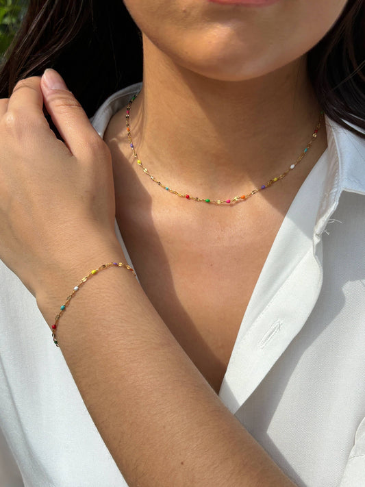 buntes Edelstahlarmband