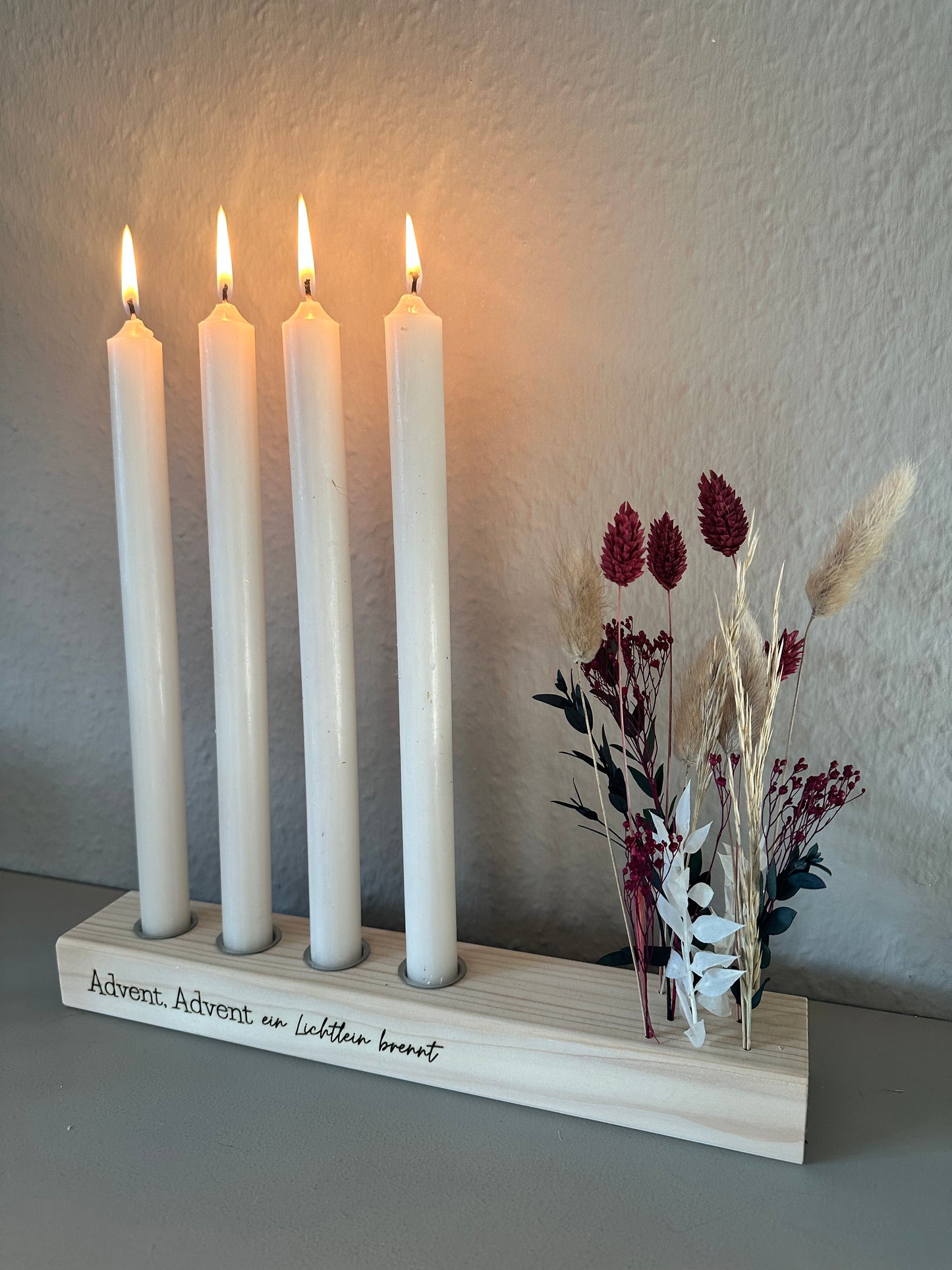 Handgemachte Adventsleiste Adventskranz aus Holz