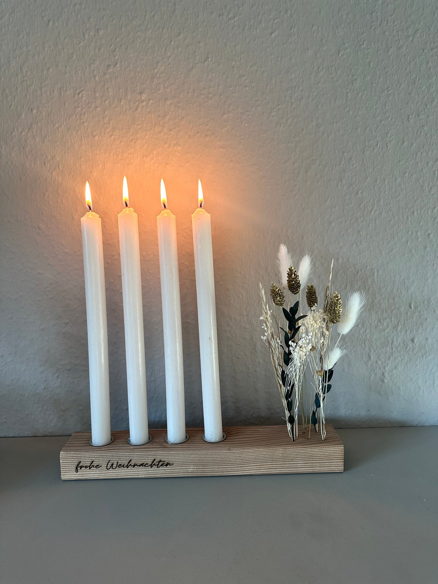 handgemachte Adventsleiste Adventsgesteck Holz