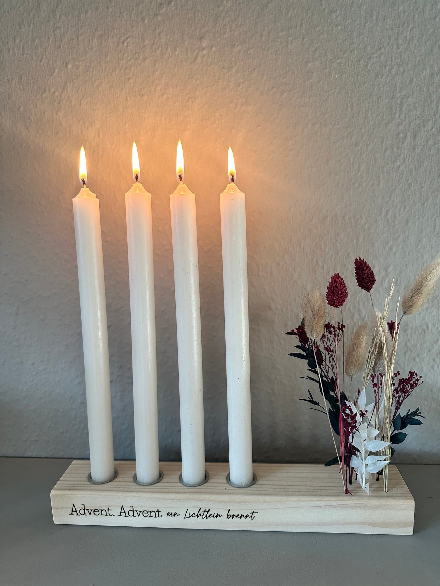 Flowergram mit Trockenblumen als Tischdeko im Advent – nachhaltige Dekoidee - handgemacht - lizasliving