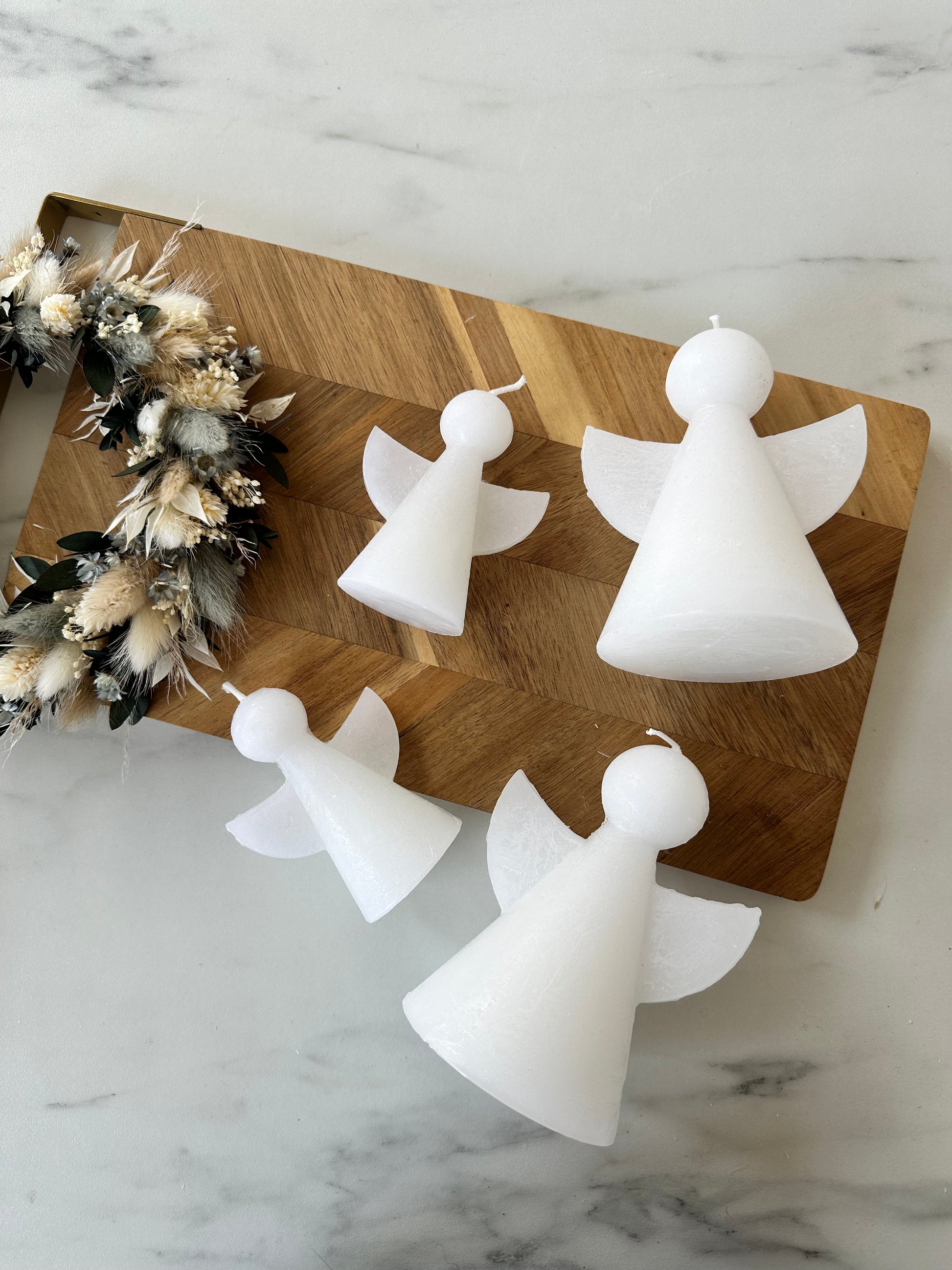 Engelkerze in Weiß – kleine Dekoidee und Geschenk für den Adventskalender