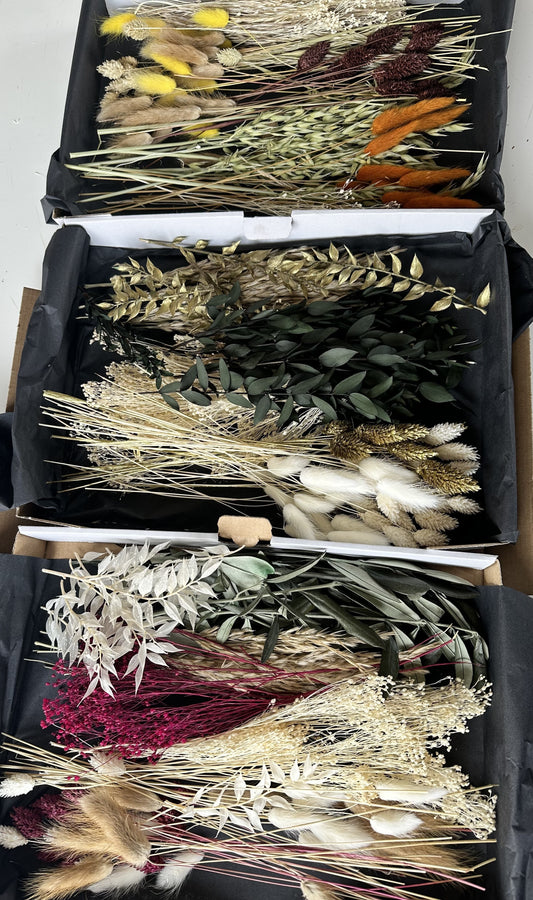 Trockenblumenbox Herbst- und Winteredition DIY Set | Trockenblumen Mix in verschiedenen Farben | Weihnachtsedition