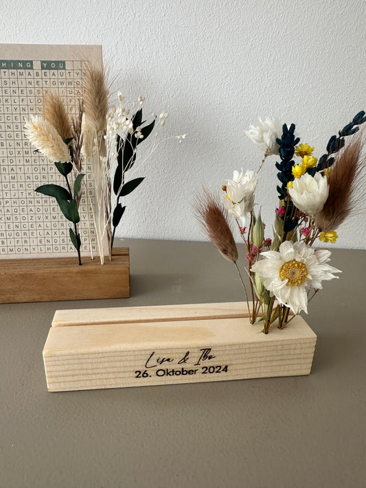 Mini Blumenleiste und Fotohalter | personalisierbar