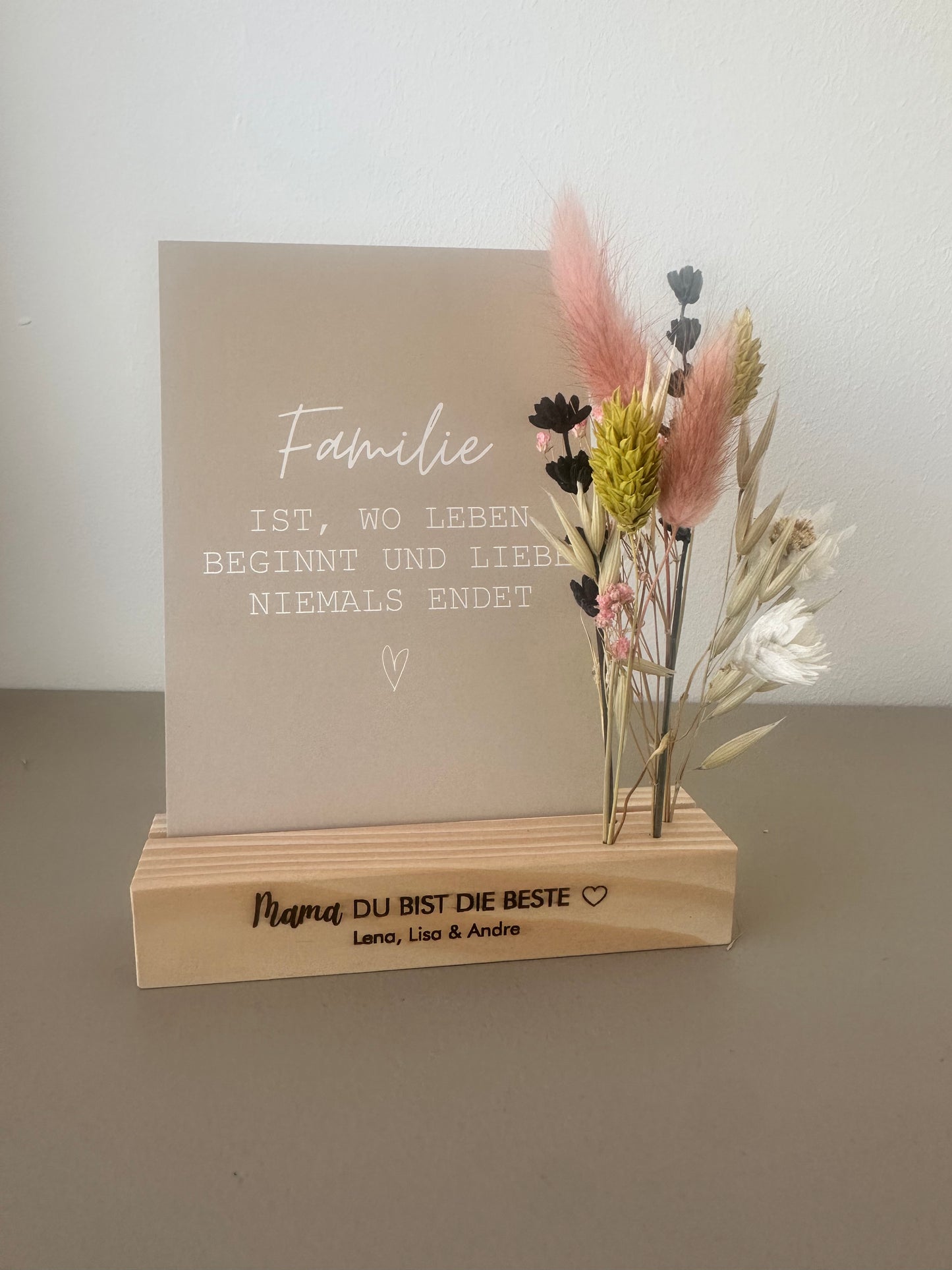 Muttertagsgeschenk | Kartenständer | Blumenleiste Mama du bist die Beste