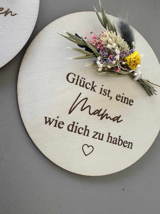 Muttertagsgeschenk | Holzscheibe mit persönlicher Gravur