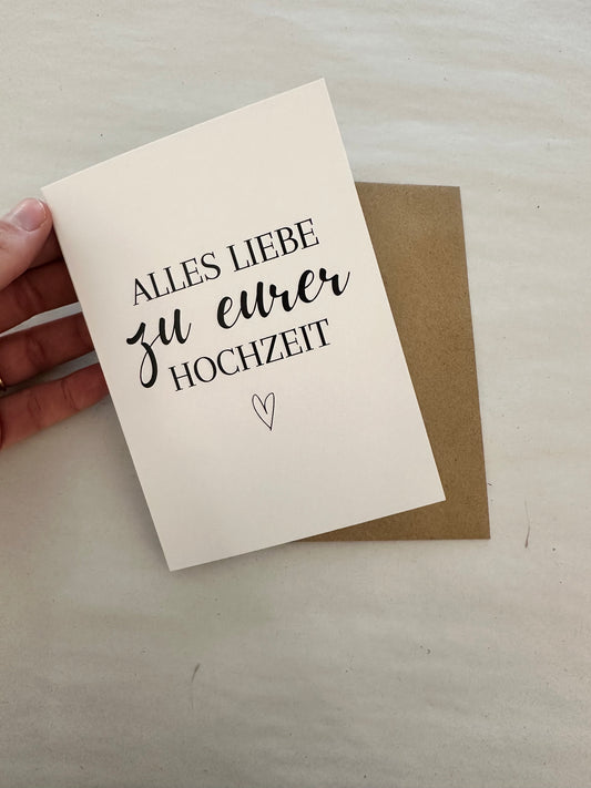 Klappkarte "Alles Liebe zu eurer Hochzeit"