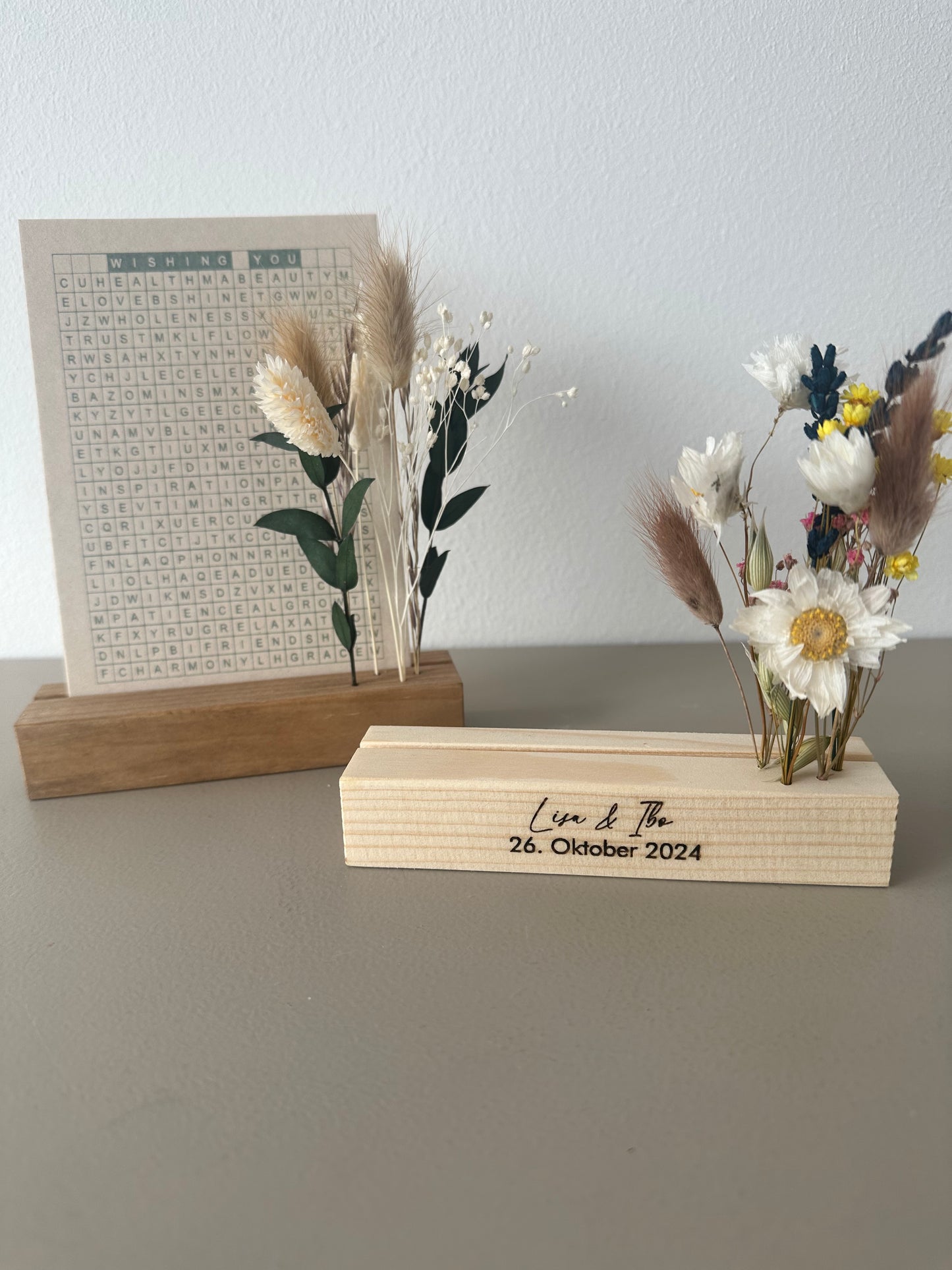Mini Blumenleiste und Fotohalter | personalisierbar