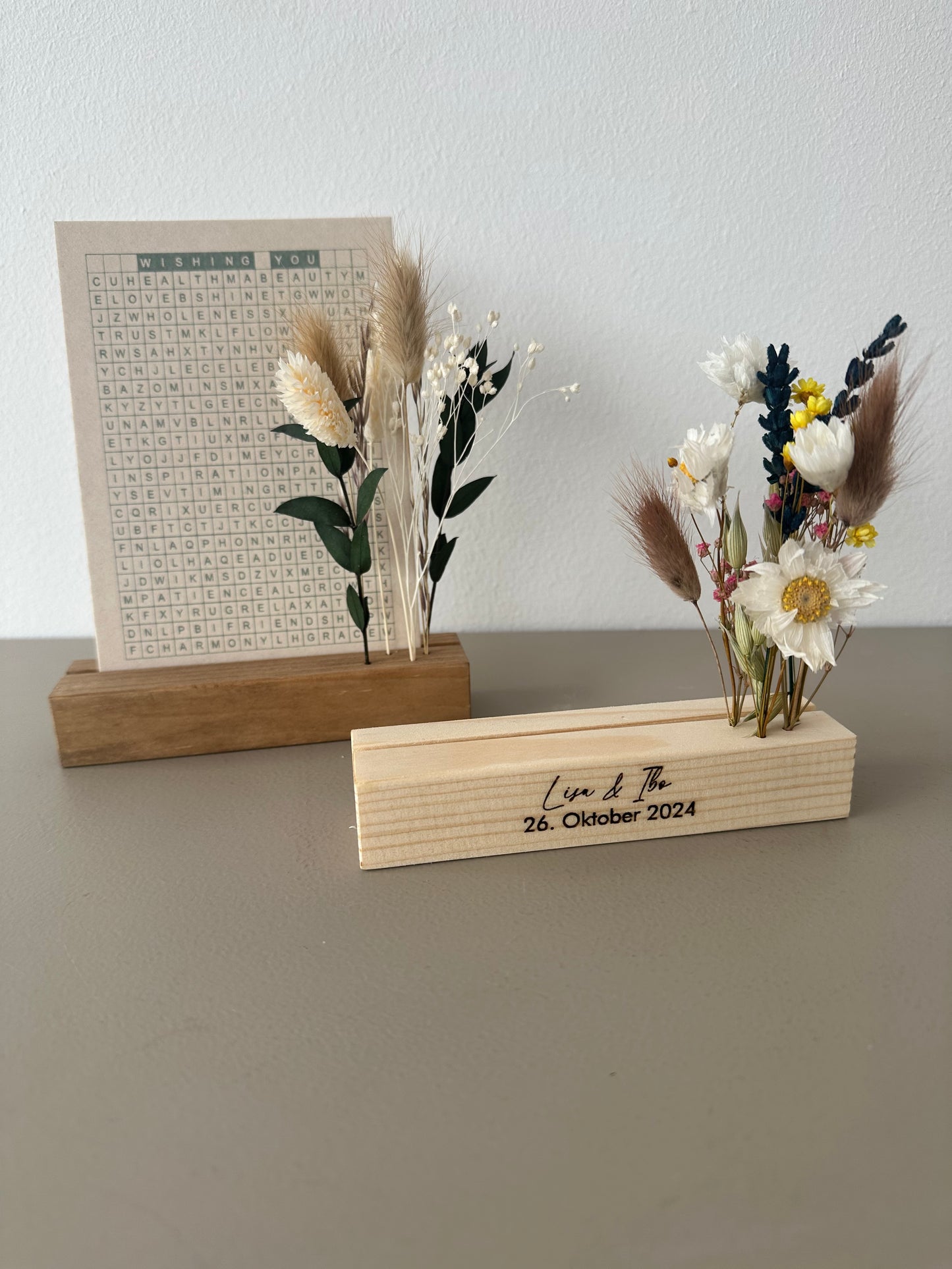 Mini Blumenleiste und Fotohalter | personalisierbar