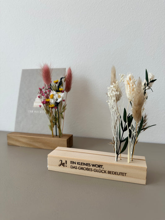 Mini Blumenleiste und Fotohalter Ja! Ein kleines Wort ...