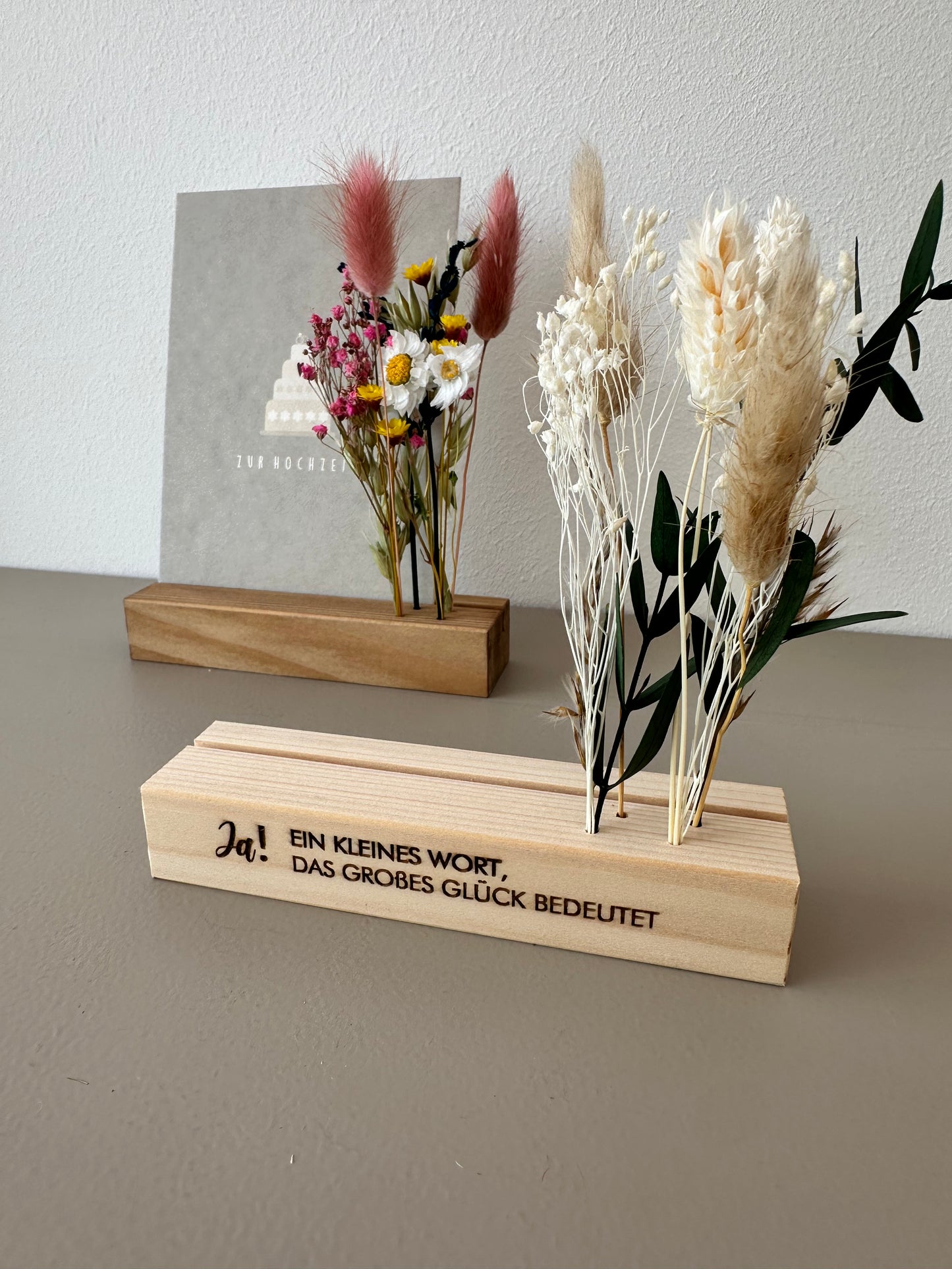 Mini Blumenleiste und Fotohalter Ja! Ein kleines Wort ...