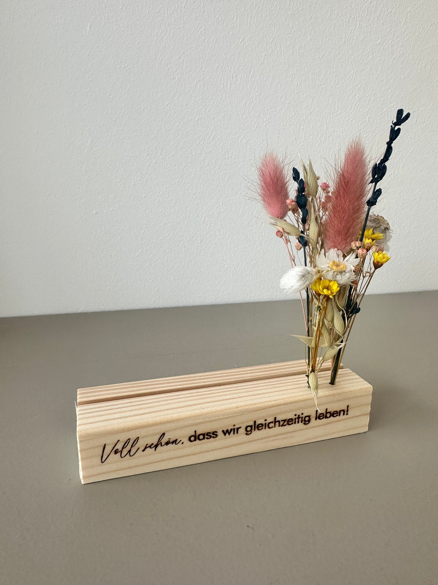 Mini Blumenleiste und Fotohalter | Voll schön, dass wir gleichzeitig leben