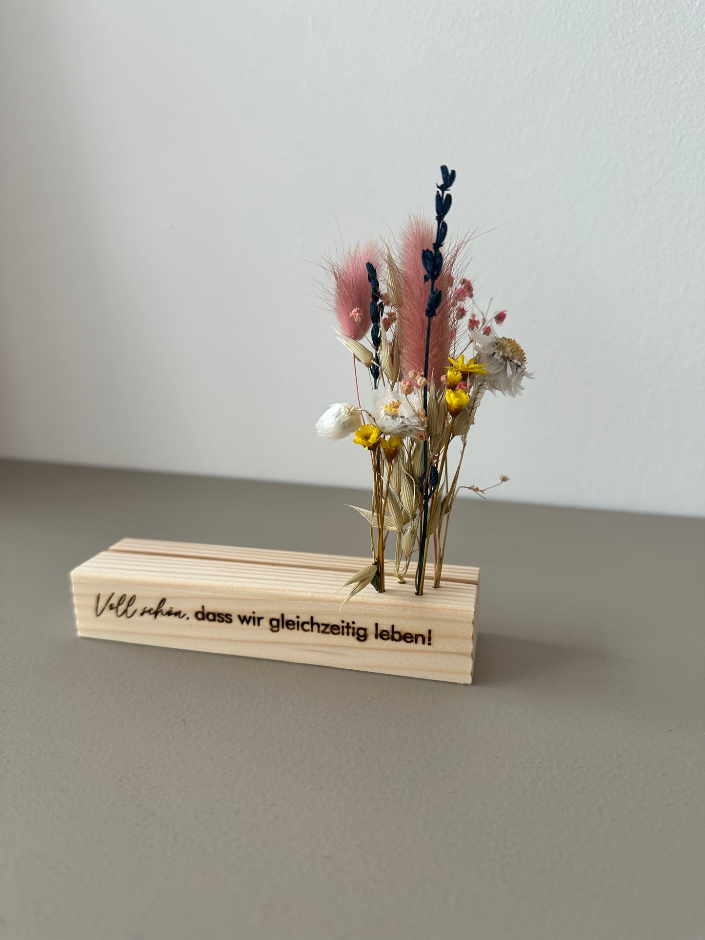 Mini Blumenleiste und Fotohalter | Voll schön, dass wir gleichzeitig leben
