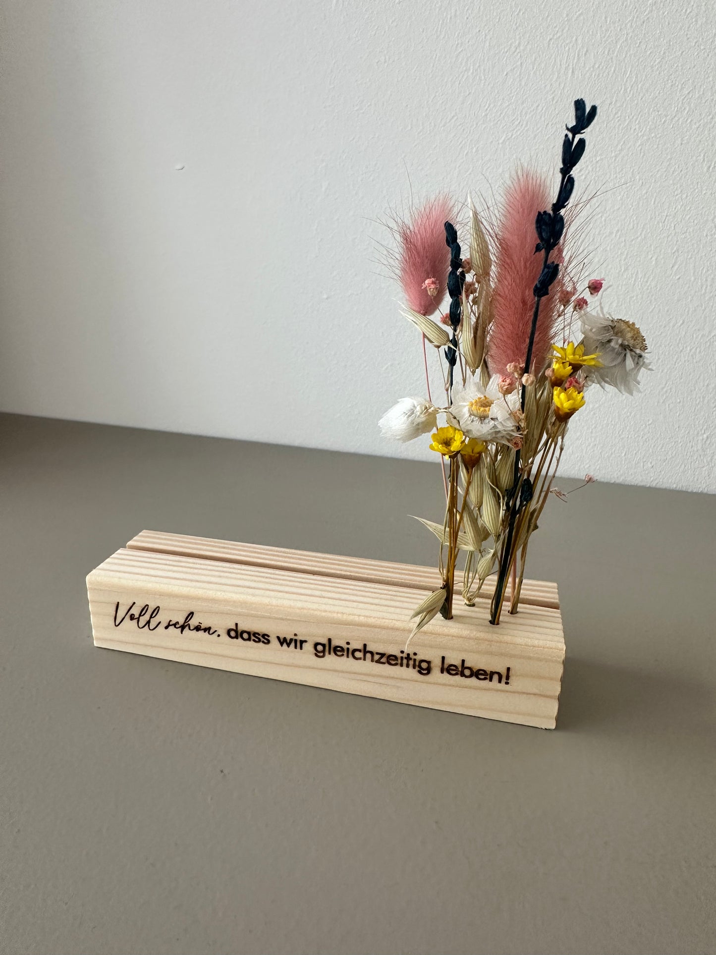Mini Blumenleiste und Fotohalter | Voll schön, dass wir gleichzeitig leben