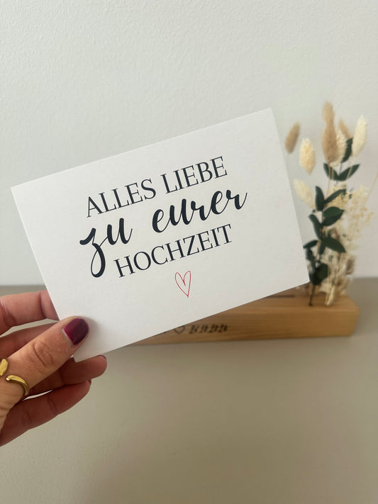 Postkarte Alles Liebe zu eurer Hochzeit