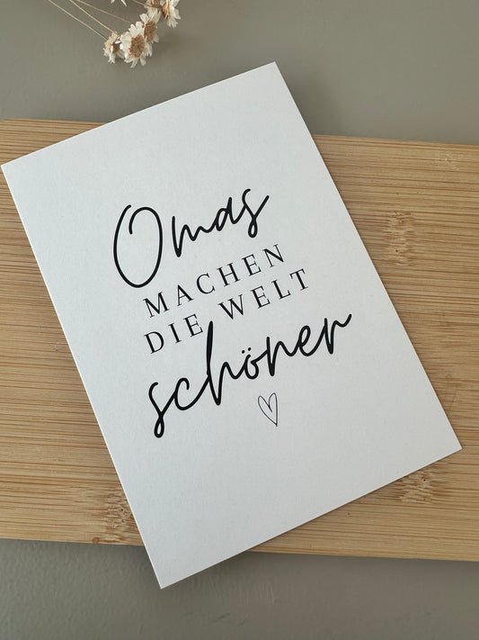 Postkarte OMAS MACHEN DIE WELT SCHÖNER
