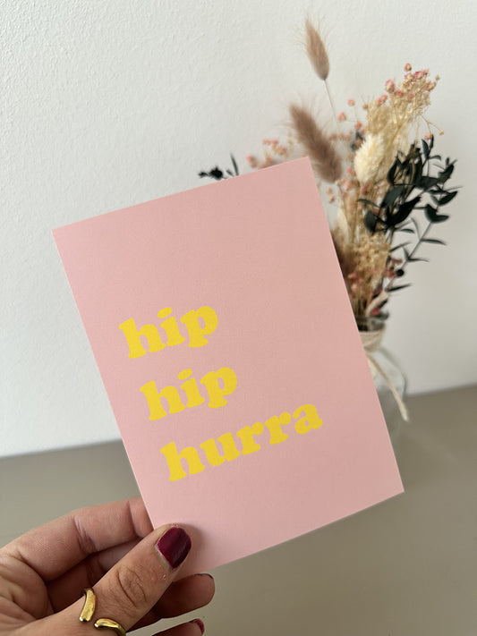 Postkarte hip hip hurra