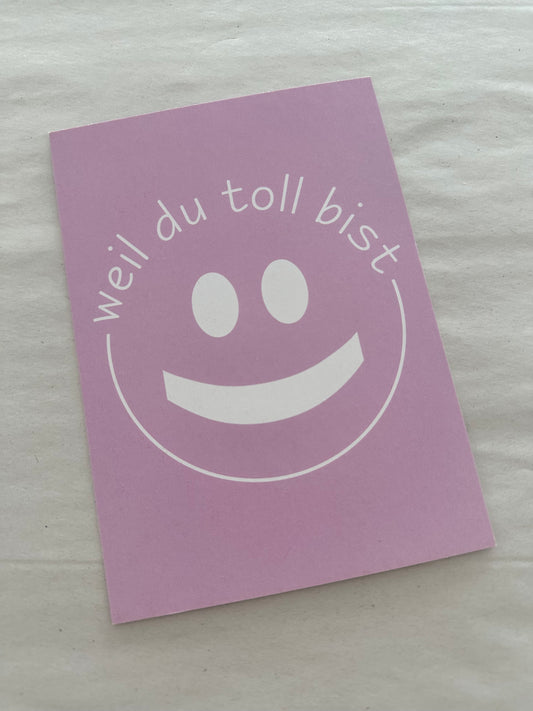 Liebevolle Grußkarte mit Smiley als Geschenkidee für Freunde