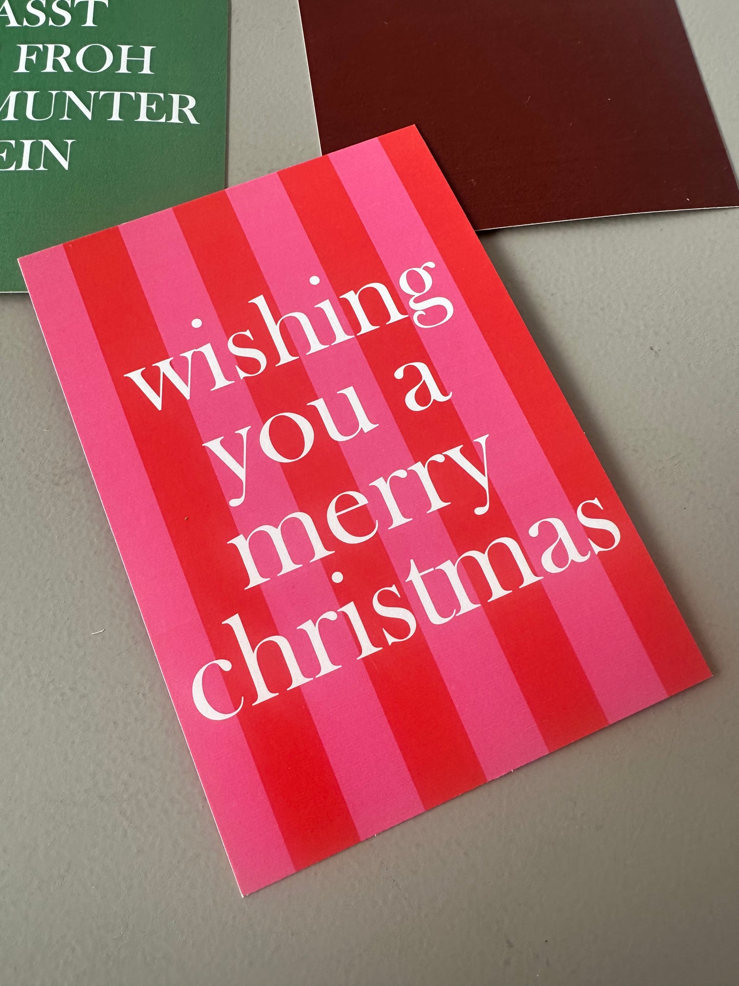 Weihnachtsgrußkarte „Wishing you a Merry Christmas“ – dekorative Papeterie