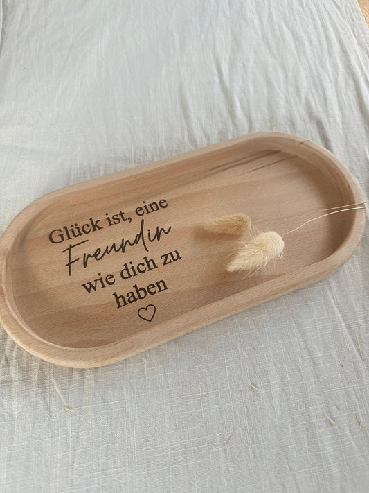 Holztablett mit Freundschaftsspruch – liebevolles Geschenk für beste Freundin