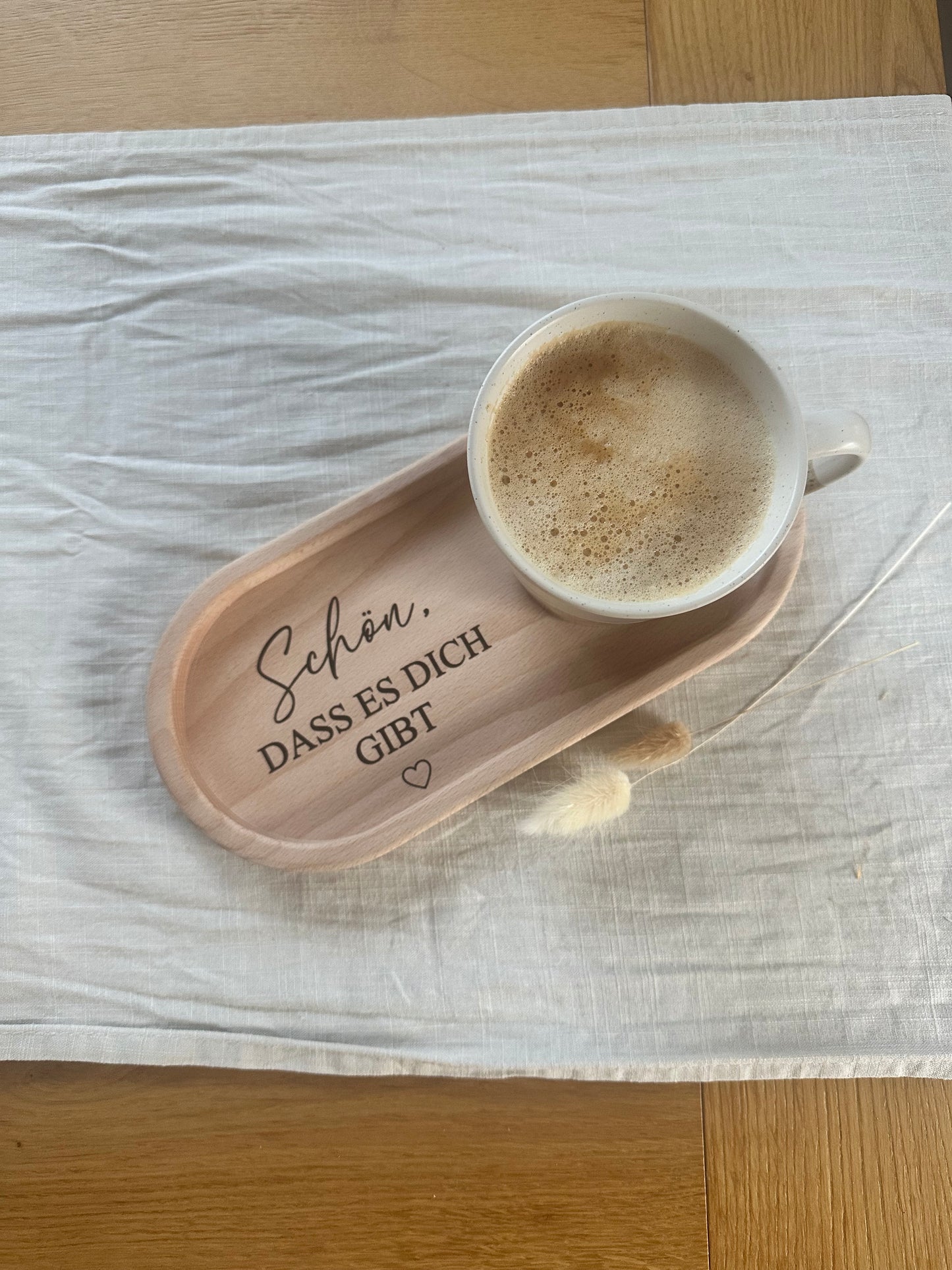 Tablett mit Gravur | Schön, dass es dich gibt
