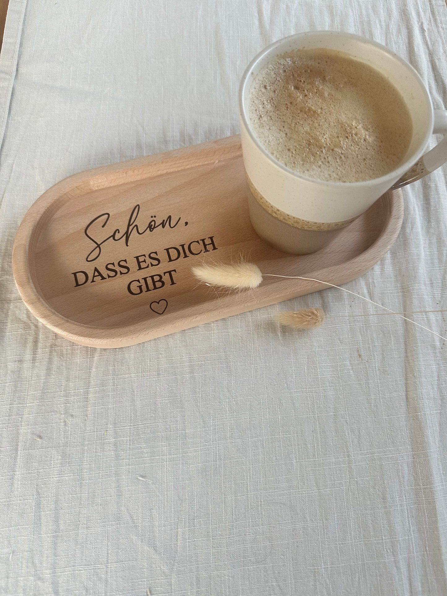 Tablett mit Gravur | Schön, dass es dich gibt