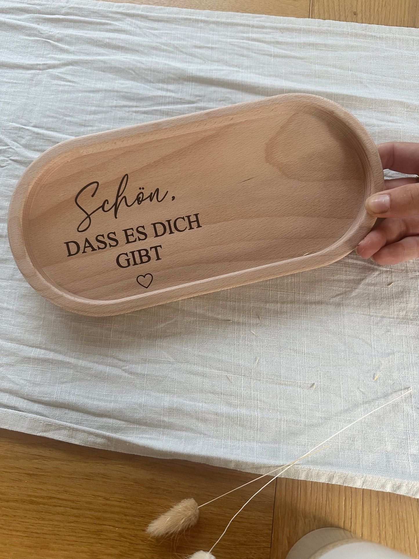 Tablett mit Gravur | Schön, dass es dich gibt