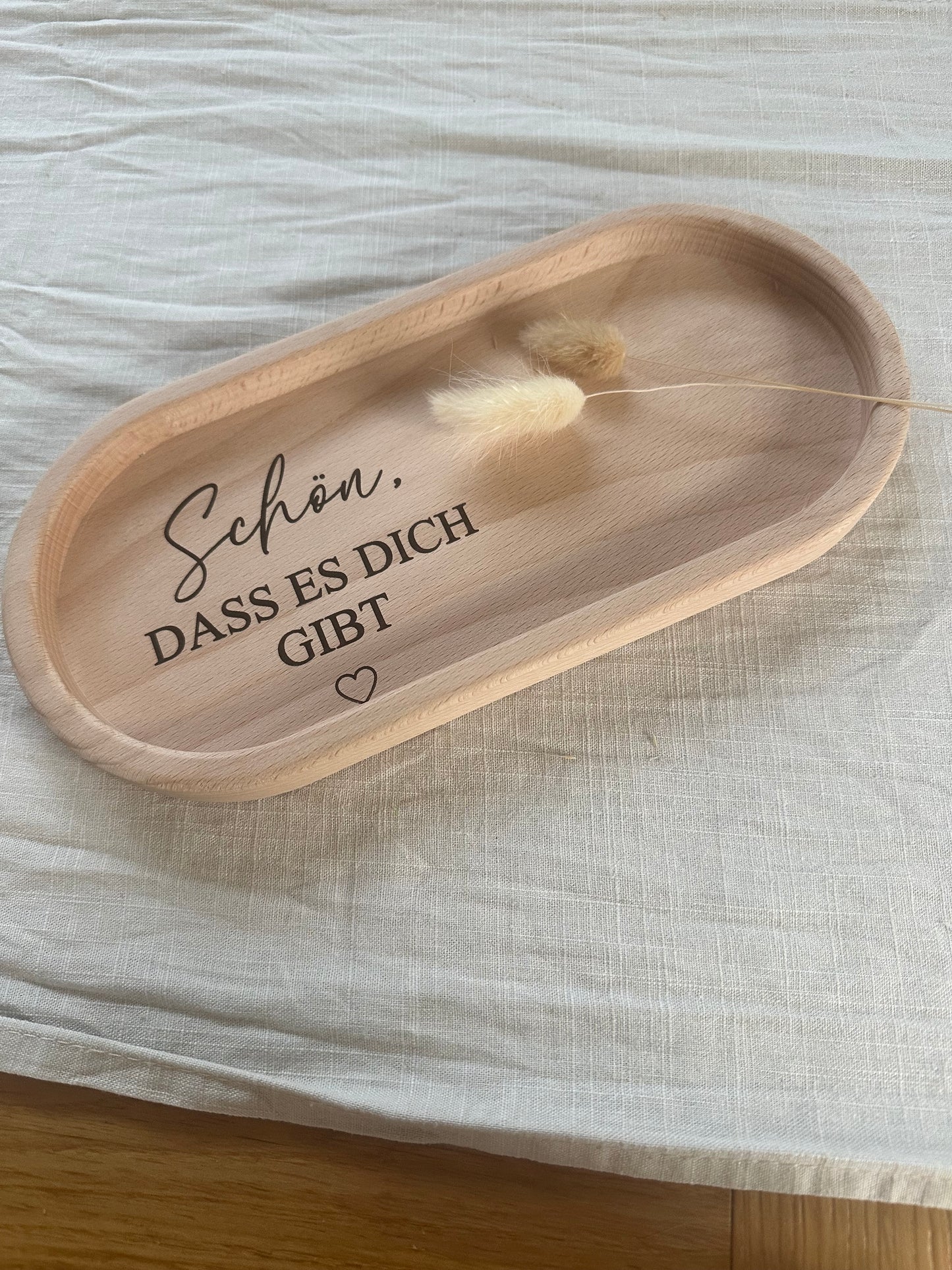 Tablett mit Gravur | Schön, dass es dich gibt