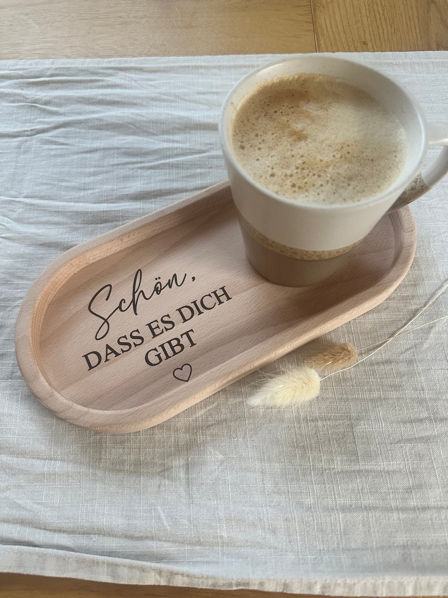 Tablett mit Gravur | Schön, dass es dich gibt