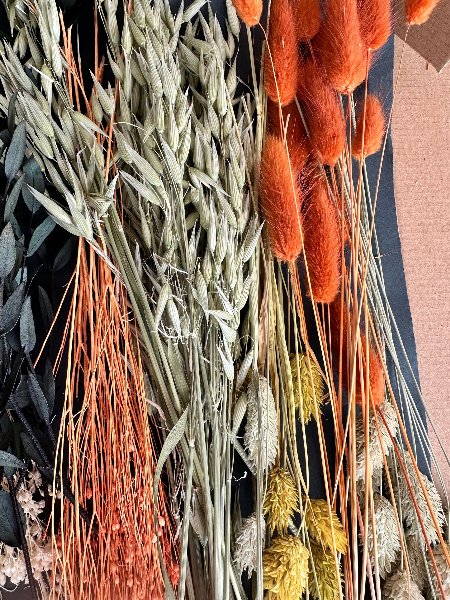 Trockenblumenbox DIY Set Herbst | orange natur gelb