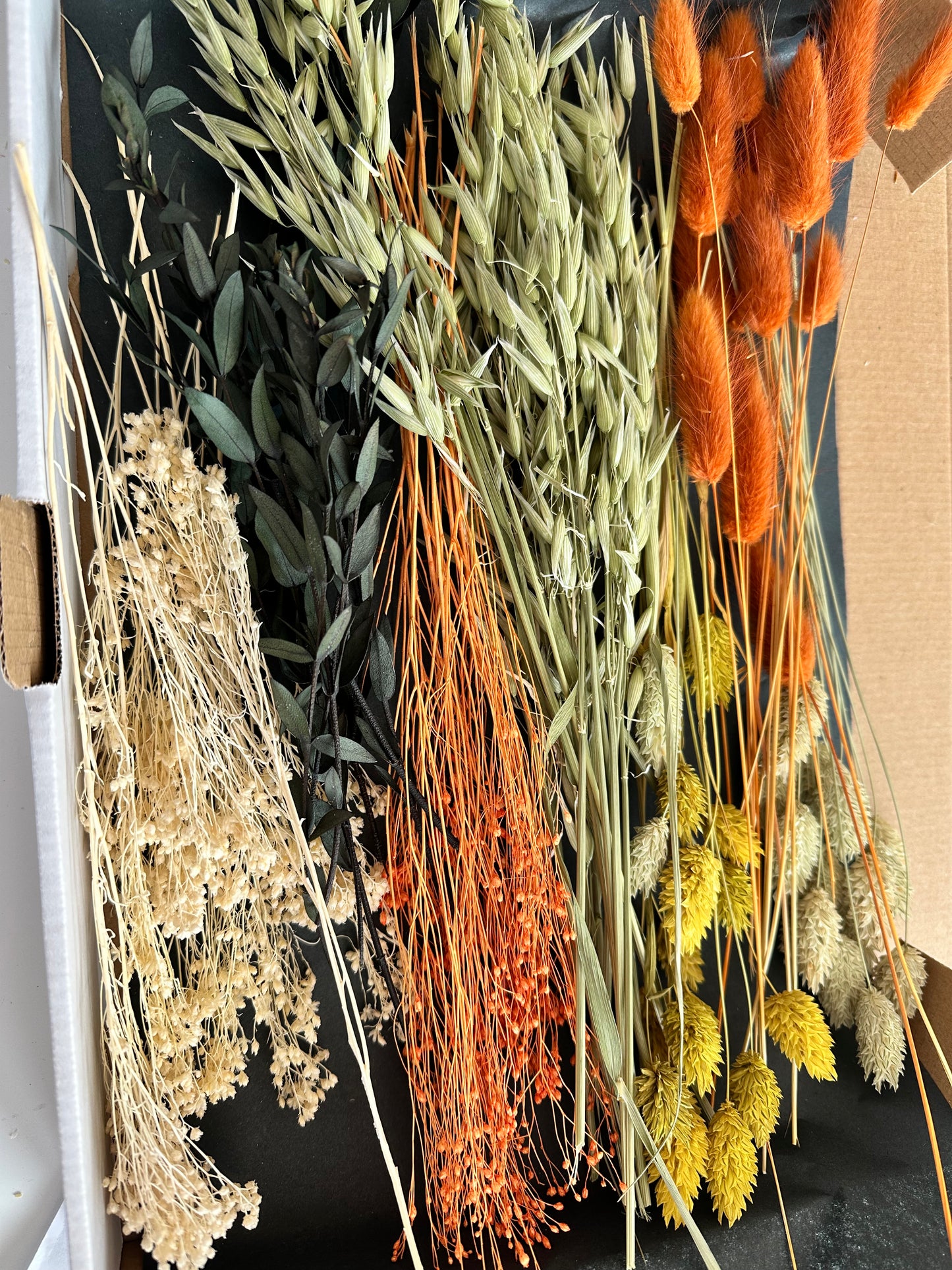Trockenblumenbox DIY Set Herbst | orange natur gelb
