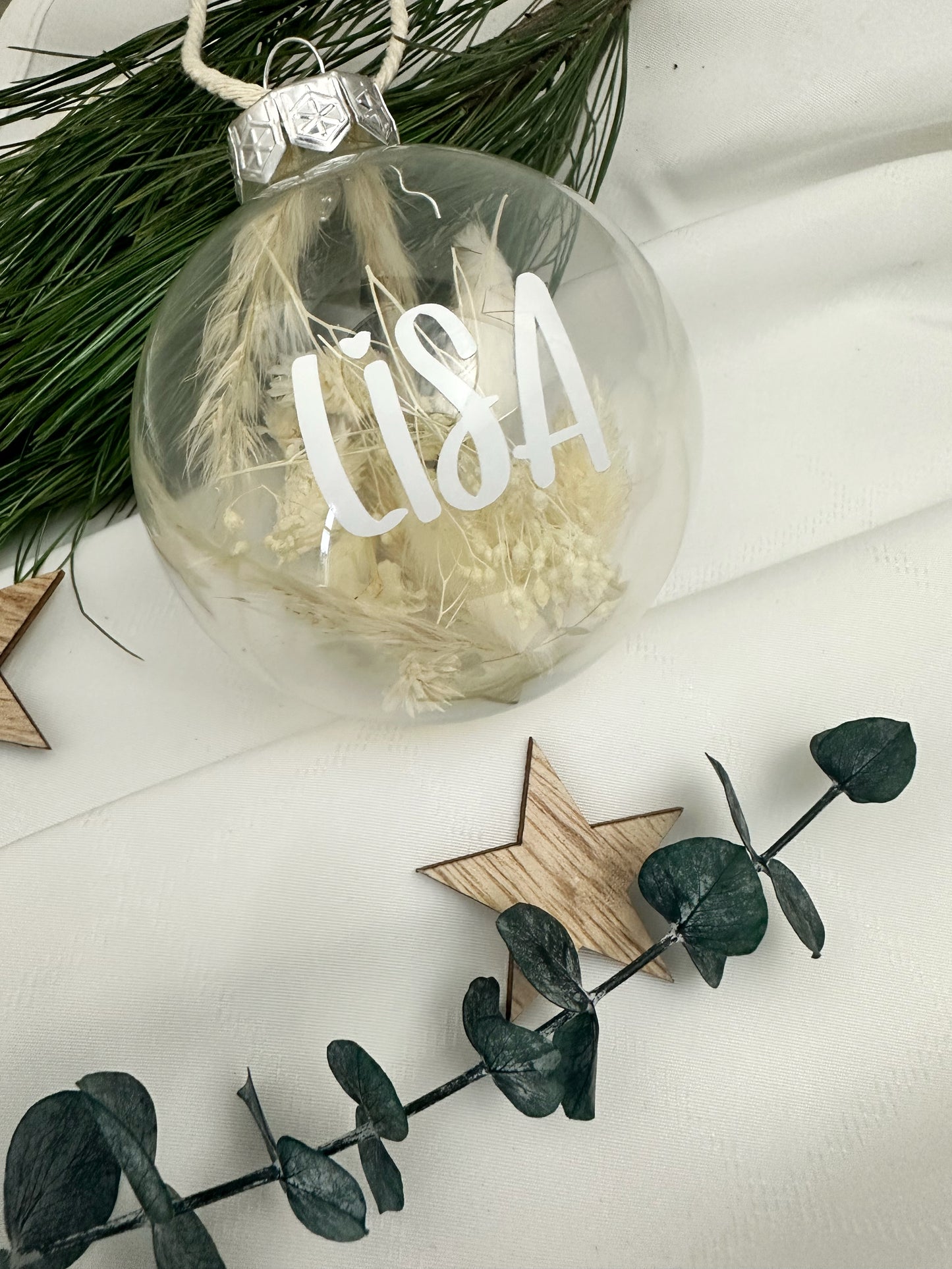 Glass Christmas balls with dried flowers | Customizable