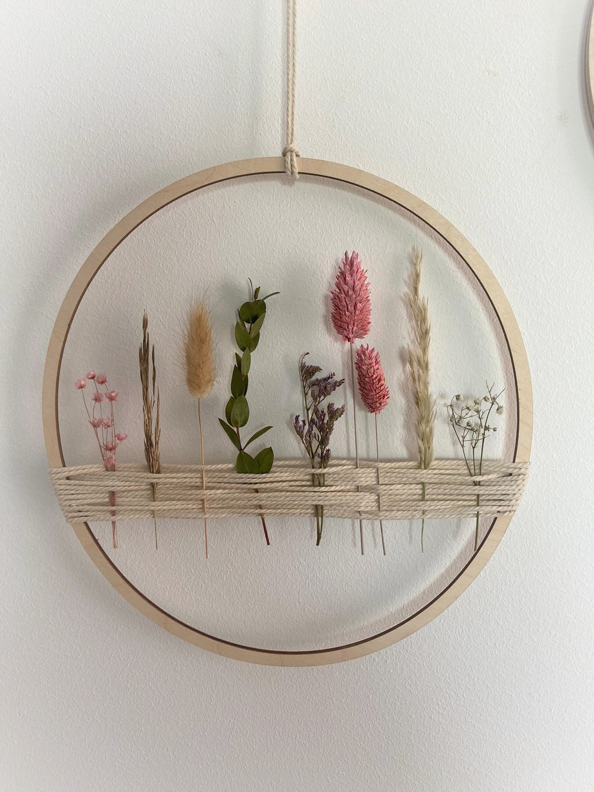 DIY-Set - Ring mit Trockenblumen und Gräsern bunt - DIY