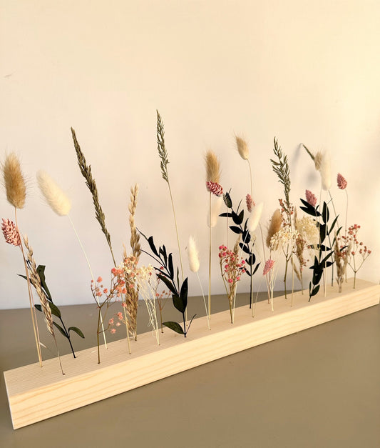 Flowergram mit Trockenblumen | rosa grün beige - Wohnaccessoires