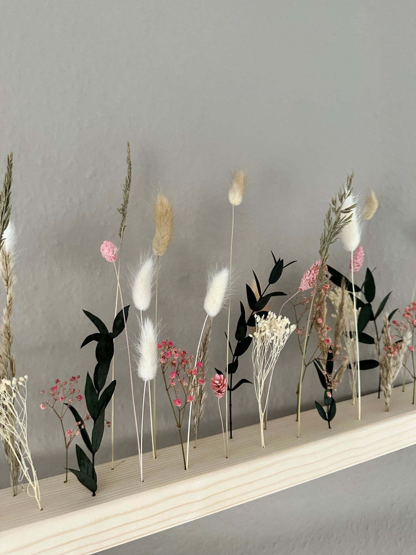 Flowergram mit Trockenblumen | rosa grün beige - Wohnaccessoires