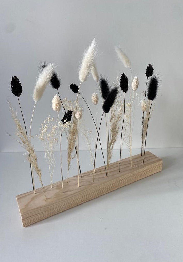 Flowergram mit Trockenblumen | schwarz weiß -