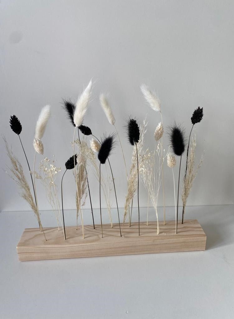 Flowergram mit Trockenblumen | schwarz weiß -