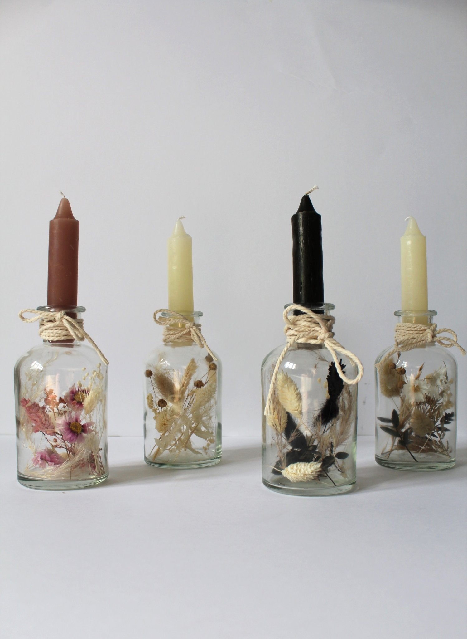 Kerzenglas mit Trockenblumen – Lizasliving