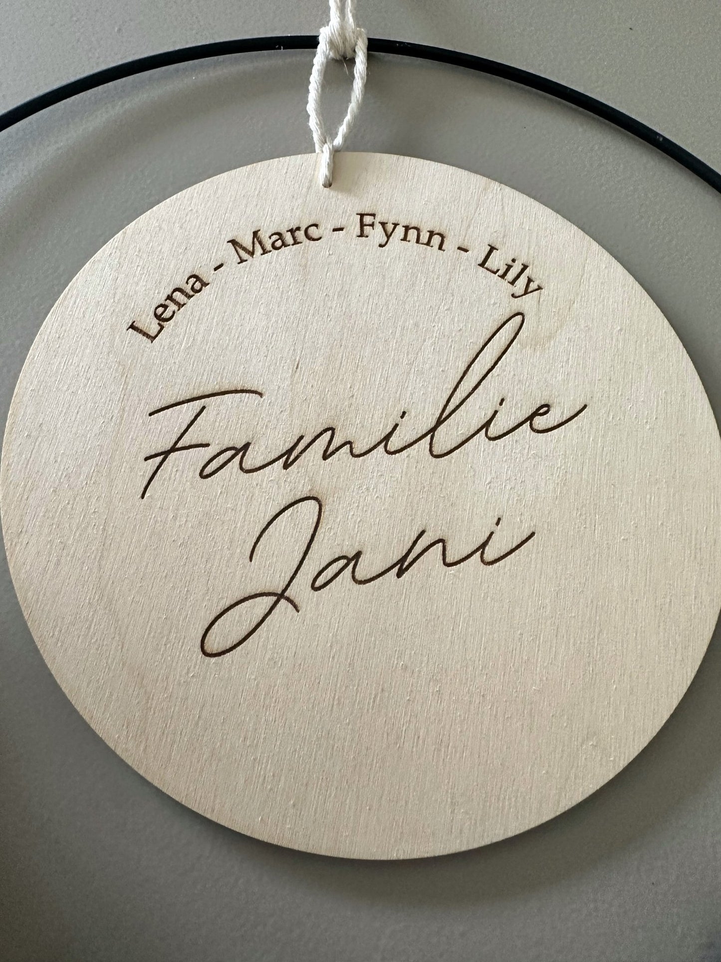 Trockenblumenkranz personalisiert mit Holzscheibe - Trockenblumen