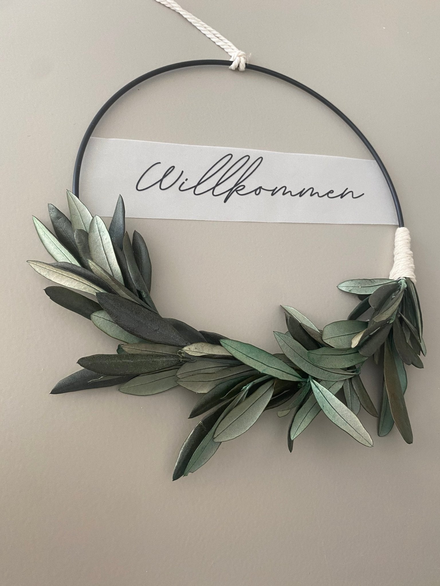 Trockenblumenkranz "Willkommen" -