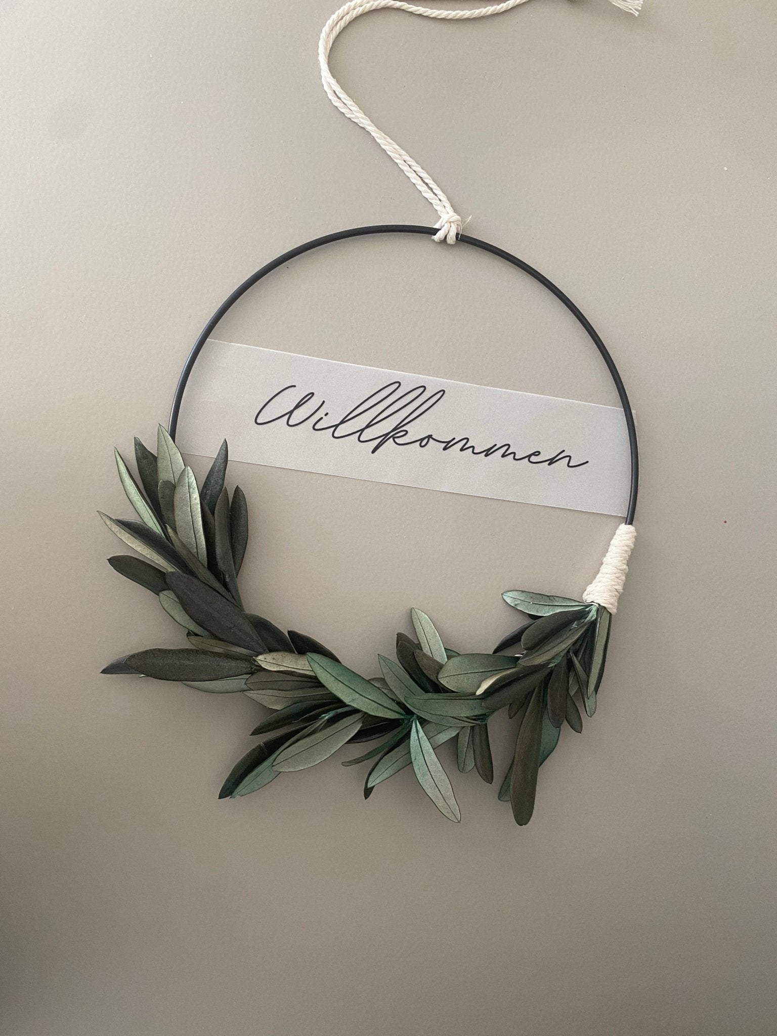 Trockenblumenkranz "Willkommen" -