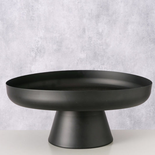 Rundes Metalltablett „Boltze“ in Matt-Schwarz, Ø 30,5 cm