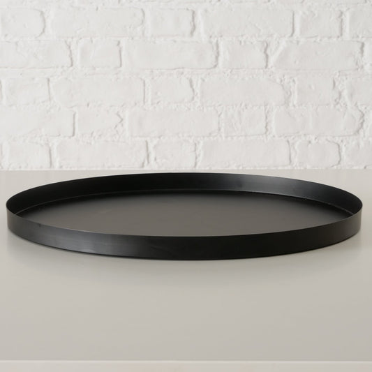 Boltze Deko-Tablett Ø 40 cm Rondella | schwarz | beige