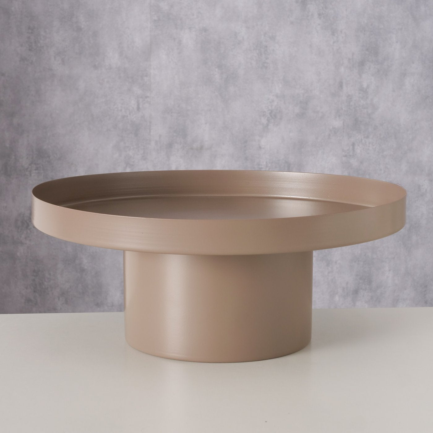 Boltze Deko-Tablett Ø 35 cm SAMONA | beige | weiß | Tablett mit Fuß