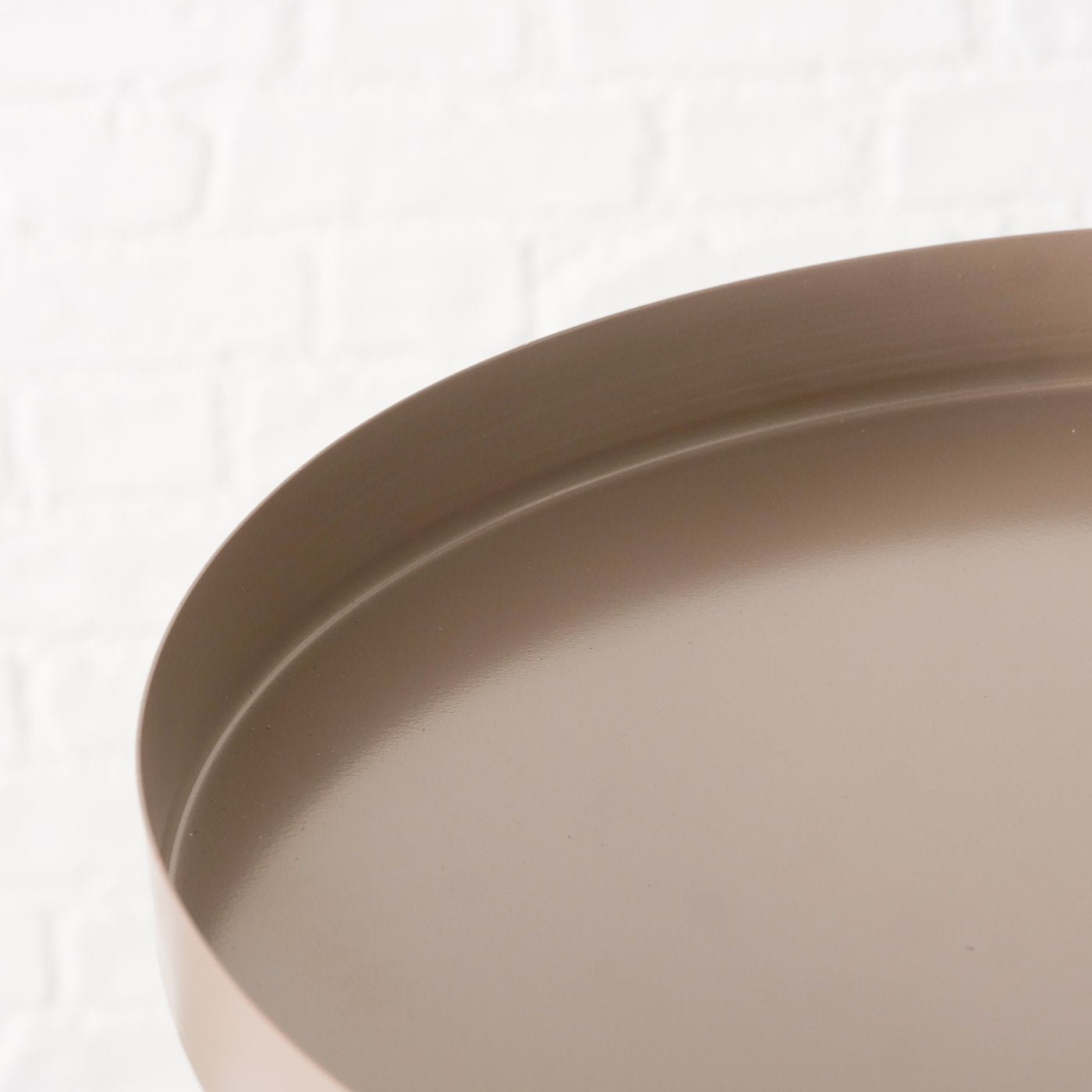 Boltze Deko-Tablett Ø 35 cm SAMONA | beige | weiß | Tablett mit Fuß