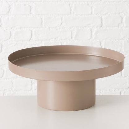 Boltze Deko-Tablett Ø 35 cm SAMONA | beige | weiß | Tablett mit Fuß